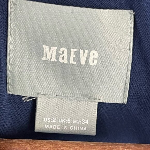 Anthropologie Maeve Blue Velvet Tie-Neck Button-down Tunic Sz US 2 Elegant - Picture 11 of 13